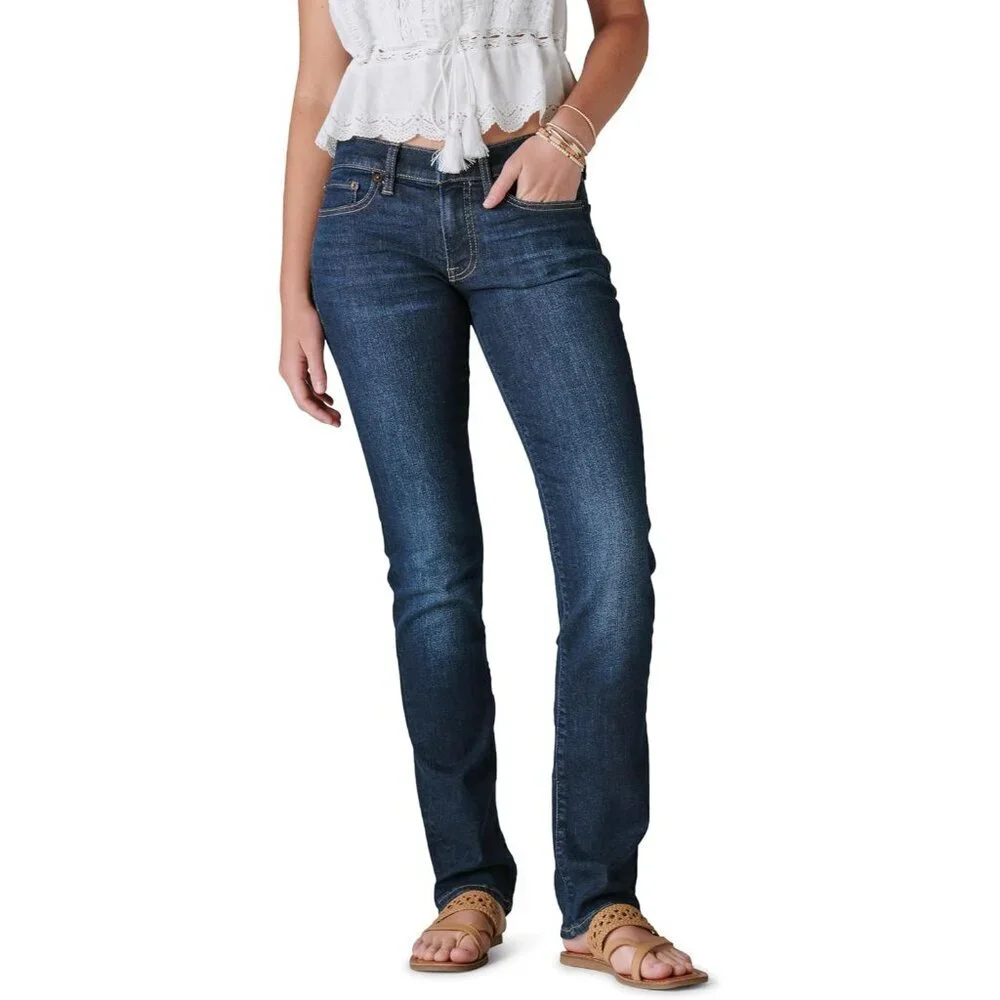 Womens Mid Rise Straight Jeans Cotton 30W 31L Twilight Blue Classic Fit - Picture 1 of 7